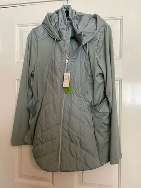 Maurices Light Sage Quilted Hooded Jacket